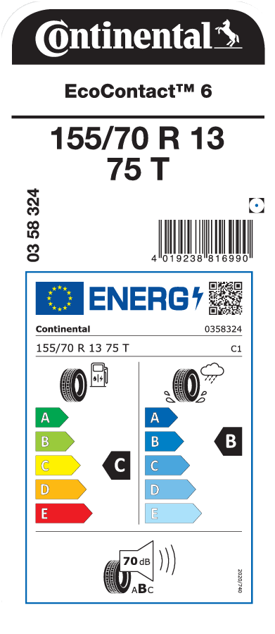 Continental EcoContact 6 155 70 R13 75T PneumatikyLacne